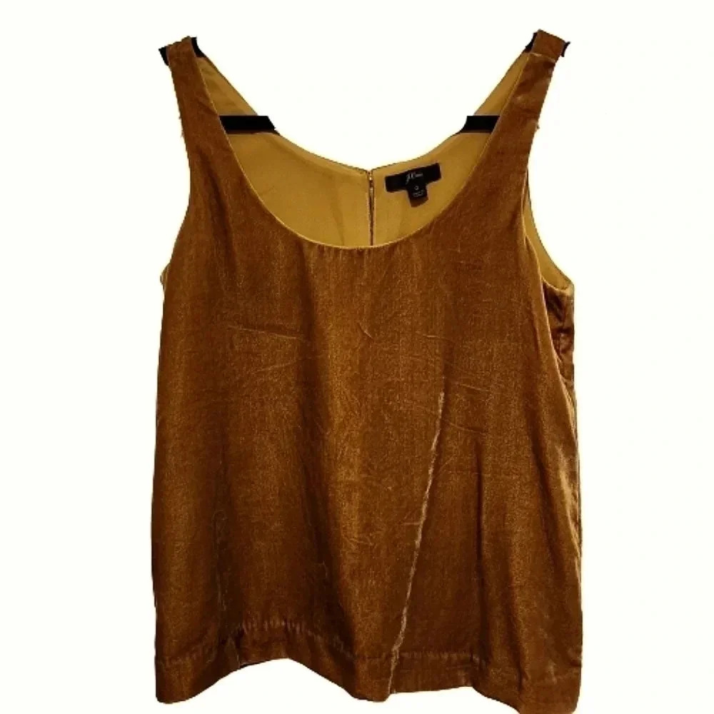 NWOT J.Crew rare gold velvet sleeveless top Size 0